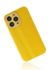 BFS  iPhone 13 Pro Kılıf Glass Kapak - Sarı