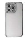 BFS  iPhone 13 Pro Kılıf Joke Taşlı Silikon - Gümüş