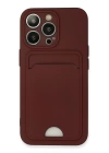 BFS  iPhone 13 Pro Kılıf Kelvin Kartvizitli Silikon - Bordo