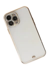 BFS  iPhone 13 Pro Kılıf Liva Taşlı Silikon - Beyaz