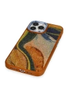 BFS  iPhone 13 Pro Kılıf Moda Simli Kapak - Kahverengi