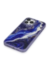 BFS  iPhone 13 Pro Kılıf Moda Simli Kapak - Mavi