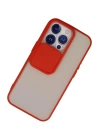BFS  iPhone 13 Pro Kılıf Palm Buzlu Kamera Sürgülü Silikon - Kırmızı