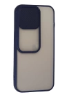 BFS  iPhone 13 Pro Kılıf Palm Buzlu Kamera Sürgülü Silikon - Lacivert