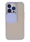 BFS  iPhone 13 Pro Kılıf Palm Buzlu Kamera Sürgülü Silikon - Lila