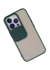 BFS  iPhone 13 Pro Kılıf Palm Buzlu Kamera Sürgülü Silikon - Yeşil
