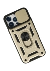 BFS  iPhone 13 Pro Kılıf Pars Lens Yüzüklü Silikon - Gold