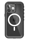 BFS  iPhone 13 Pro Kılıf Red Pepper Magneticsafe Su Geçirmez Kılıf - Siyah-Gri