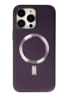 BFS  iPhone 13 Pro Max Kılıf Coco Deri Magneticsafe Silikon - Derin Mor