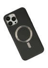 BFS  iPhone 13 Pro Max Kılıf Coco Deri Magneticsafe Silikon - Siyah