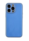 BFS  iPhone 13 Pro Max Kılıf Coco Deri Silikon Kapak - Açık Mavi