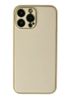 BFS  iPhone 13 Pro Max Kılıf Coco Deri Silikon Kapak - Gold