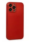 BFS  iPhone 13 Pro Max Kılıf Coco Deri Silikon Kapak - Kırmızı