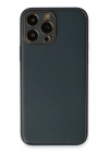BFS  iPhone 13 Pro Max Kılıf Coco Deri Silikon Kapak - Mavi