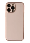 BFS  iPhone 13 Pro Max Kılıf Coco Deri Silikon Kapak - Pudra