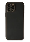 BFS  iPhone 13 Pro Max Kılıf Coco Deri Silikon Kapak - Siyah