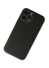 BFS  iPhone 13 Pro Max Kılıf Coco Deri Silikon Kapak - Siyah