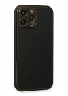 BFS  iPhone 13 Pro Max Kılıf Coco Deri Silikon Kapak - Siyah