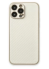 BFS  iPhone 13 Pro Max Kılıf Coco Karbon Silikon - Beyaz