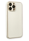 BFS  iPhone 13 Pro Max Kılıf Coco Karbon Silikon - Beyaz