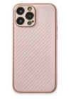 BFS  iPhone 13 Pro Max Kılıf Coco Karbon Silikon - Pembe