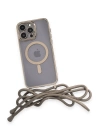 BFS  iPhone 13 Pro Max Kılıf Divo Lazer Askılı Magsafe Kapak - Gold
