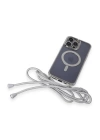 BFS  iPhone 13 Pro Max Kılıf Divo Lazer Askılı Magsafe Kapak - Gümüş