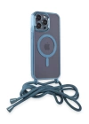 BFS  iPhone 13 Pro Max Kılıf Divo Lazer Askılı Magsafe Kapak - Sierra Blue