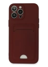 BFS  iPhone 13 Pro Max Kılıf Kelvin Kartvizitli Silikon - Bordo