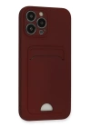 BFS  iPhone 13 Pro Max Kılıf Kelvin Kartvizitli Silikon - Bordo