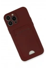 BFS  iPhone 13 Pro Max Kılıf Kelvin Kartvizitli Silikon - Bordo