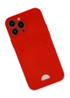 BFS  iPhone 13 Pro Max Kılıf Kelvin Kartvizitli Silikon - Kırmızı