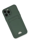 BFS  iPhone 13 Pro Max Kılıf Kelvin Kartvizitli Silikon - Koyu Yeşil
