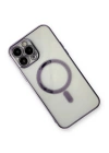 BFS  iPhone 13 Pro Max Kılıf Magneticsafe Lazer Silikon - Mor