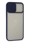 BFS  iPhone 13 Pro Max Kılıf Palm Buzlu Kamera Sürgülü Silikon - Lacivert
