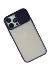 BFS  iPhone 13 Pro Max Kılıf Palm Buzlu Kamera Sürgülü Silikon - Lacivert