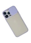 BFS  iPhone 13 Pro Max Kılıf Palm Buzlu Kamera Sürgülü Silikon - Lila
