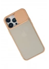BFS iPhone 13 Pro Max Kılıf Palm Buzlu Kamera Sürgülü Silikon - Pembe
