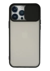 BFS  iPhone 13 Pro Max Kılıf Palm Buzlu Kamera Sürgülü Silikon - Siyah