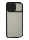 BFS iPhone 13 Pro Max Kılıf Palm Buzlu Kamera Sürgülü Silikon - Siyah
