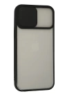 BFS  iPhone 13 Pro Max Kılıf Palm Buzlu Kamera Sürgülü Silikon - Siyah