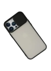 BFS iPhone 13 Pro Max Kılıf Palm Buzlu Kamera Sürgülü Silikon - Siyah