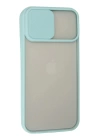 BFS  iPhone 13 Pro Max Kılıf Palm Buzlu Kamera Sürgülü Silikon - Turkuaz