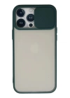 BFS  iPhone 13 Pro Max Kılıf Palm Buzlu Kamera Sürgülü Silikon - Yeşil