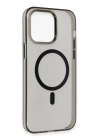 BFS  iPhone 13 Pro Max Kılıf Tron Şeffaf Magsafe Kapak - Siyah