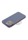 BFS  iPhone 13 Pro Max Renkli Kamera Lens Koruma Cam - Pembe-Mavi