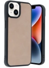 BFS  iPhone 14 Kılıf Aras Deri Kapak - Pudra