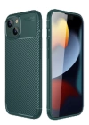 BFS  iPhone 14 Kılıf Auto Focus Karbon Kapak - Koyu Yeşil