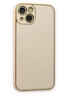 BFS  iPhone 14 Kılıf Coco Deri Silikon Kapak - Gold
