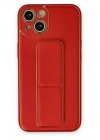 BFS  iPhone 14 Kılıf Coco Deri Standlı Kapak - Kırmızı